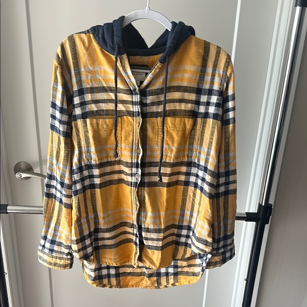 American Eagle Outfitters Yellow Plaid Jacket
